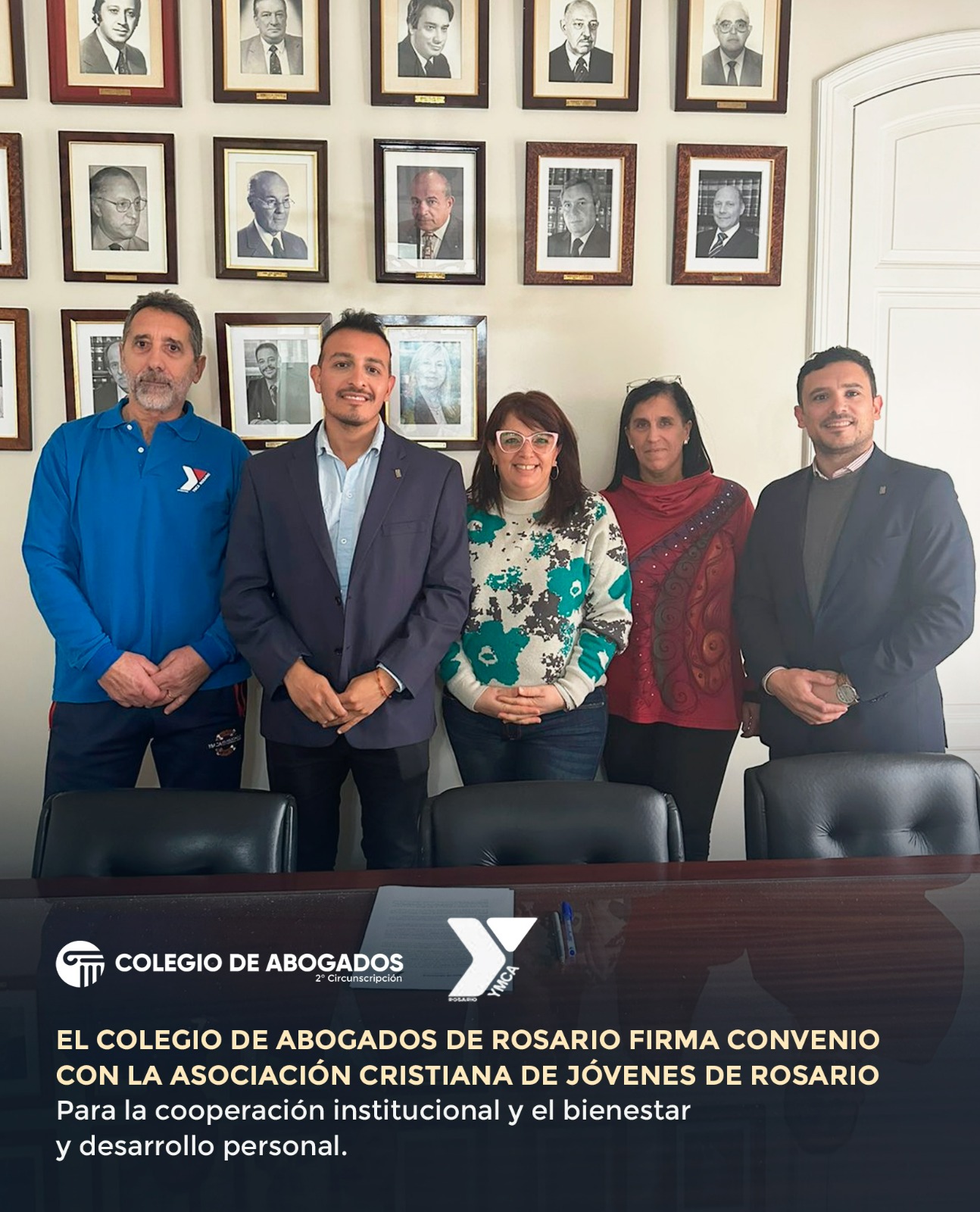 El Colegio de Abogados de Rosario, a través de su Comisión de Beneficios, ha suscrito un Convenio de Complementación y Colaboración Institucional con la Asociación Cristiana de Jóvenes de Rosario